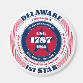Delaware Circle Typografy Souvenir Magnet (Vorne)