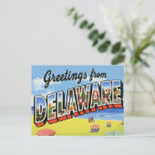 Delaware Coastal Beach Town Postkarte (Stehend Vorderseite)