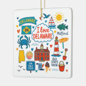 Delaware Custom Family Trip Christmas Keramikornament (Links)