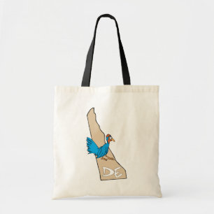 Delaware DE Map & Blue Hen Cartoon Art Motto Tasch Tragetasche