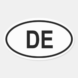 Delaware "DE" Ovaler Aufkleber