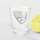 Delaware, DE-Staatsflagge im Herzen, Shot Glass Schnapsglas (Rückseite)
