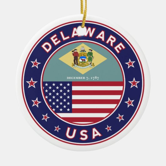 Delaware, Delaware, Delaware, t-shirt sticker Keramik Ornament (Vorne)