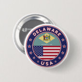Delaware, Delaware, T - Shirt, Delaware, Aufkleber Button (Vorne & Hinten)