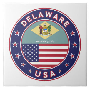 Delaware, Delaware, T - Shirt, Delaware, Aufkleber Fliese