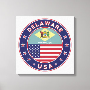 Delaware, Delaware, T - Shirt, Delaware, Aufkleber Leinwanddruck