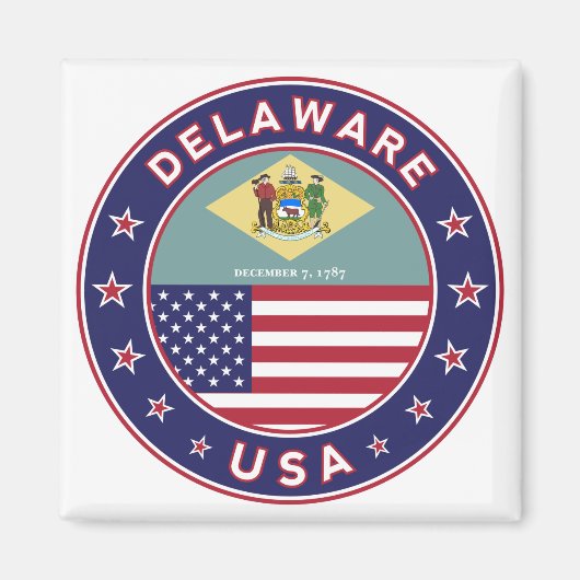 Delaware, Delaware, T - Shirt, Delaware, Aufkleber Magnet (Vorne)