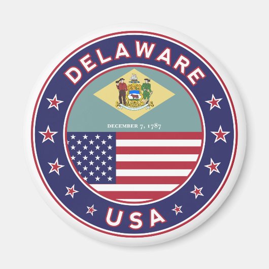Delaware, Delaware, T - Shirt, Delaware, Aufkleber Magnet (Vorne)