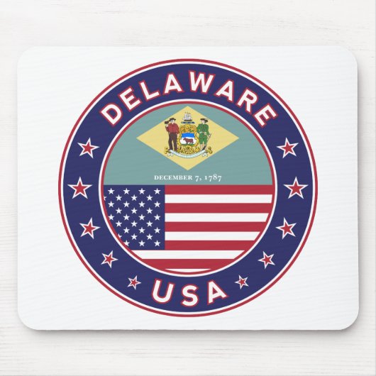 Delaware, Delaware, T - Shirt, Delaware, Aufkleber Mousepad (Vorne)