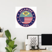 Delaware, Delaware, T - Shirt, Delaware, Aufkleber Poster (Heimbüro)