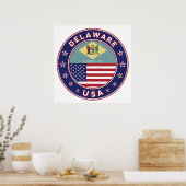 Delaware, Delaware, T - Shirt, Delaware, Aufkleber Poster (Küche)