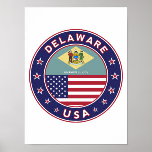 Delaware, Delaware, T - Shirt, Delaware, Aufkleber Poster