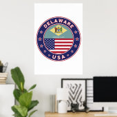 Delaware, Delaware, T - Shirt, Delaware, Aufkleber Poster (Heimbüro)