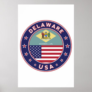 Delaware, Delaware, T - Shirt, Delaware, Aufkleber Poster