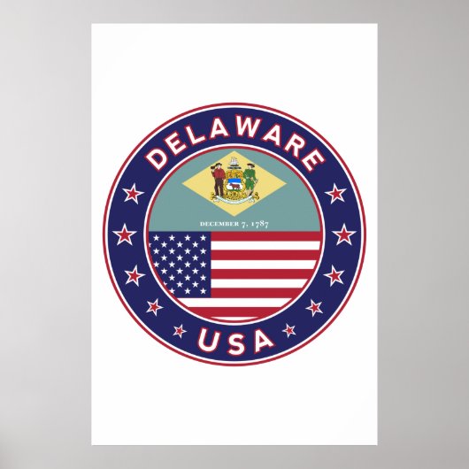 Delaware, Delaware, T - Shirt, Delaware, Aufkleber Poster (Vorne)