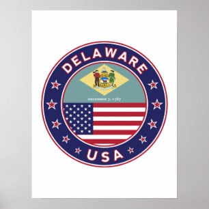 Delaware, Delaware T-Shirt, Delaware Aufkleber Poster