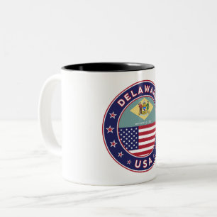 Delaware, Delaware, T - Shirt, Delaware, Aufkleber Zweifarbige Tasse