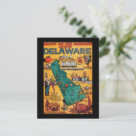 Delaware, der Diamond-Staat Postkarte (Stehend Vorderseite)