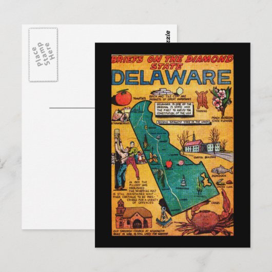 Delaware, der Diamond-Staat Postkarte (Vorne/Hinten)