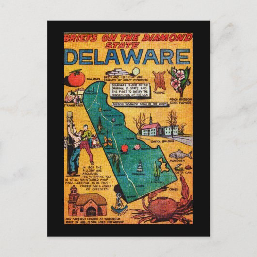 Delaware, der Diamond-Staat Postkarte (Vorderseite)