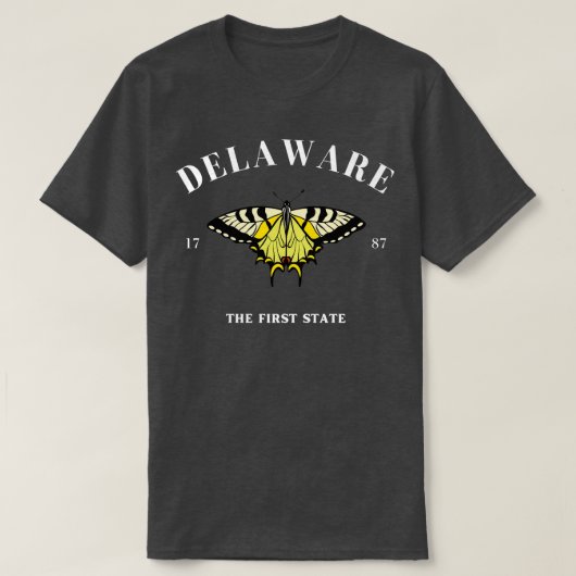 Delaware der Erste Staat auf Dunkel T-Shirt (Design vorne)