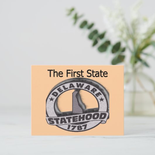 Delaware Der Erste Staat-Status Postkarte (Stehend Vorderseite)