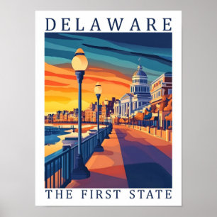 Delaware der erste Staat USA Reiseort Poster