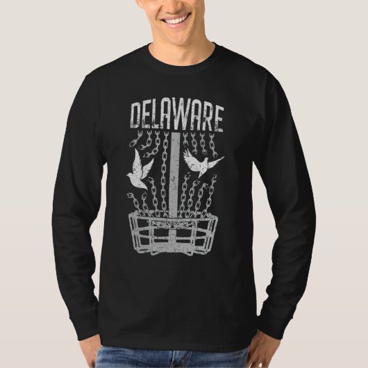 Delaware Disk Golf Player Breaking Chains Birdie T-Shirt (Vorderseite)