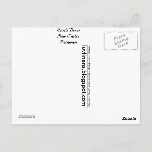 Delaware, Earls Diner Postkarte (Rückseite)