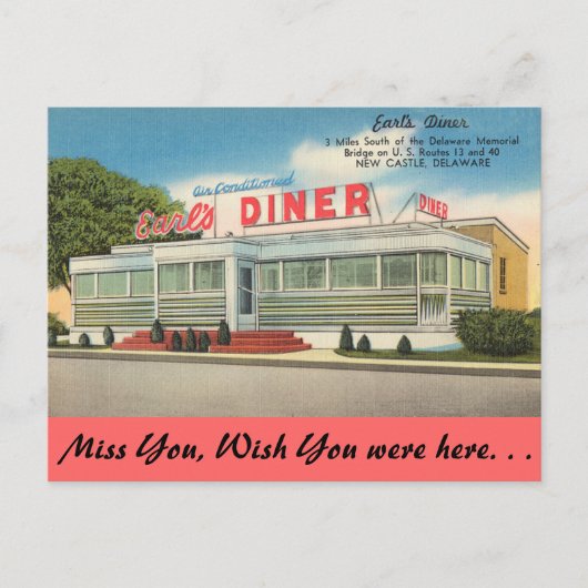 Delaware, Earls Diner Postkarte (Vorderseite)
