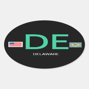 Delaware* Euro-ähnlicher ovaler Autoaufkleber Aufkleber