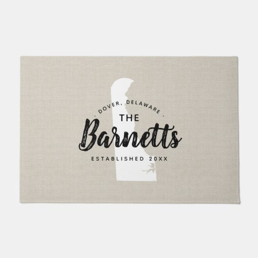 Delaware Family Monogram Staat Doormat Fußmatte (Vorderseite)