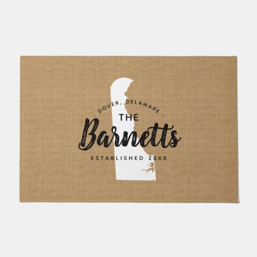 Delaware Family Monogram Staat Doormat Fußmatte (Vorderseite)