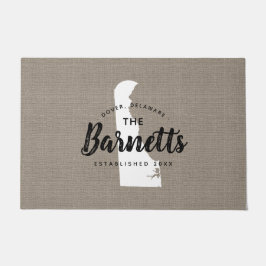 Delaware Family Monogram Staat Doormat Fußmatte