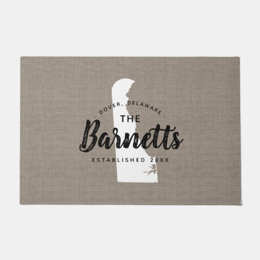 Delaware Family Monogram Staat Doormat Fußmatte (Vorderseite)