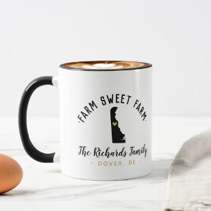 Delaware Farm Sweet Farm Familienmonogramm Tasse