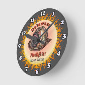 Delaware Feuerwehrmann-Uhr Runde Wanduhr (Winkel)