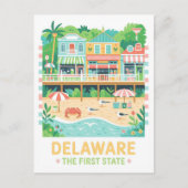 Delaware, First Staat USA Summer Travel Postkarte (Vorderseite)