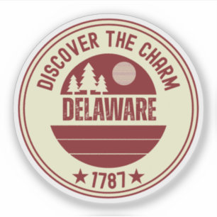 Delaware First State - DE Staats Wurzeln Aufkleber