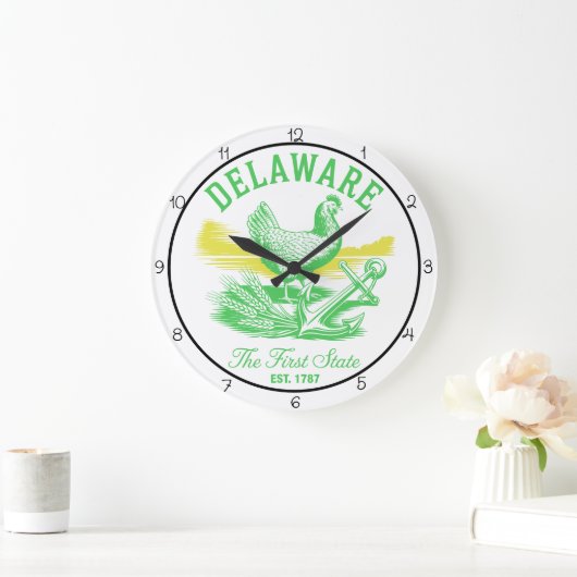 Delaware First State Große Wanduhr (Zuhause)