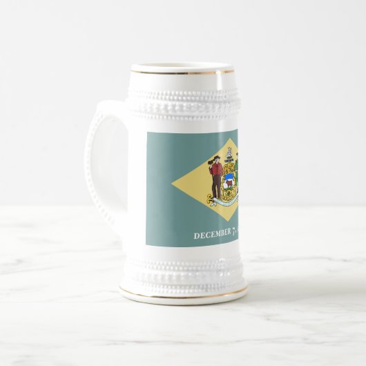 DELAWARE FLAG BIERGLAS (Vorderseite Links)