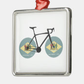 Delaware Flag Cycling Ornament Aus Metall (Links)