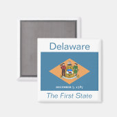 Delaware Flag Magnet (Vorderseite/Rückseite)