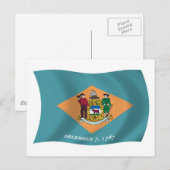 Delaware-Flag-Postkarte Postkarte (Vorne/Hinten)