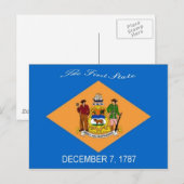 Delaware-Flag-Postkarte Postkarte (Vorne/Hinten)