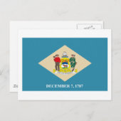Delaware-Flag-Postkarte Postkarte (Vorne/Hinten)