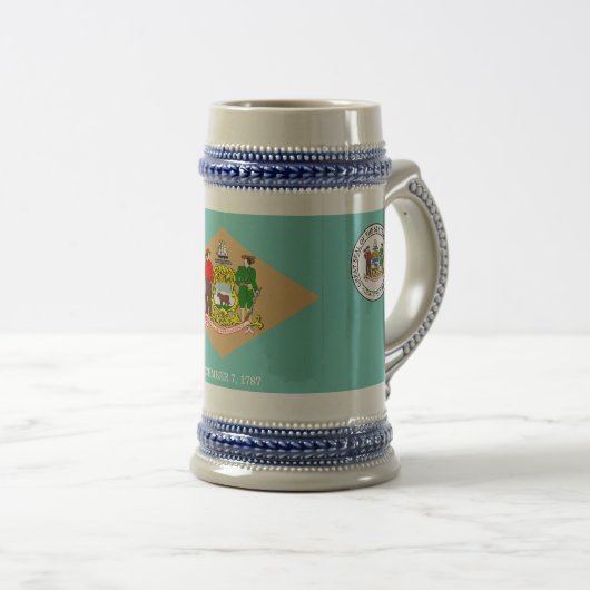 Delaware-Flagge Bierglas (VorderseiteRechts)