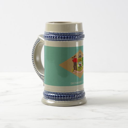 Delaware-Flagge Bierglas (Vorderseite Links)