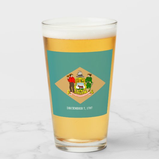 Delaware-Flagge Glas (Vorne (Gefüllt))