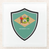 Delaware-Flagge Glasuntersetzer (Vorderseite)